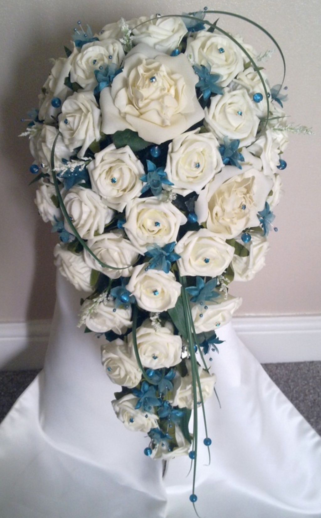Teal & Ivory Wedding Bouquet